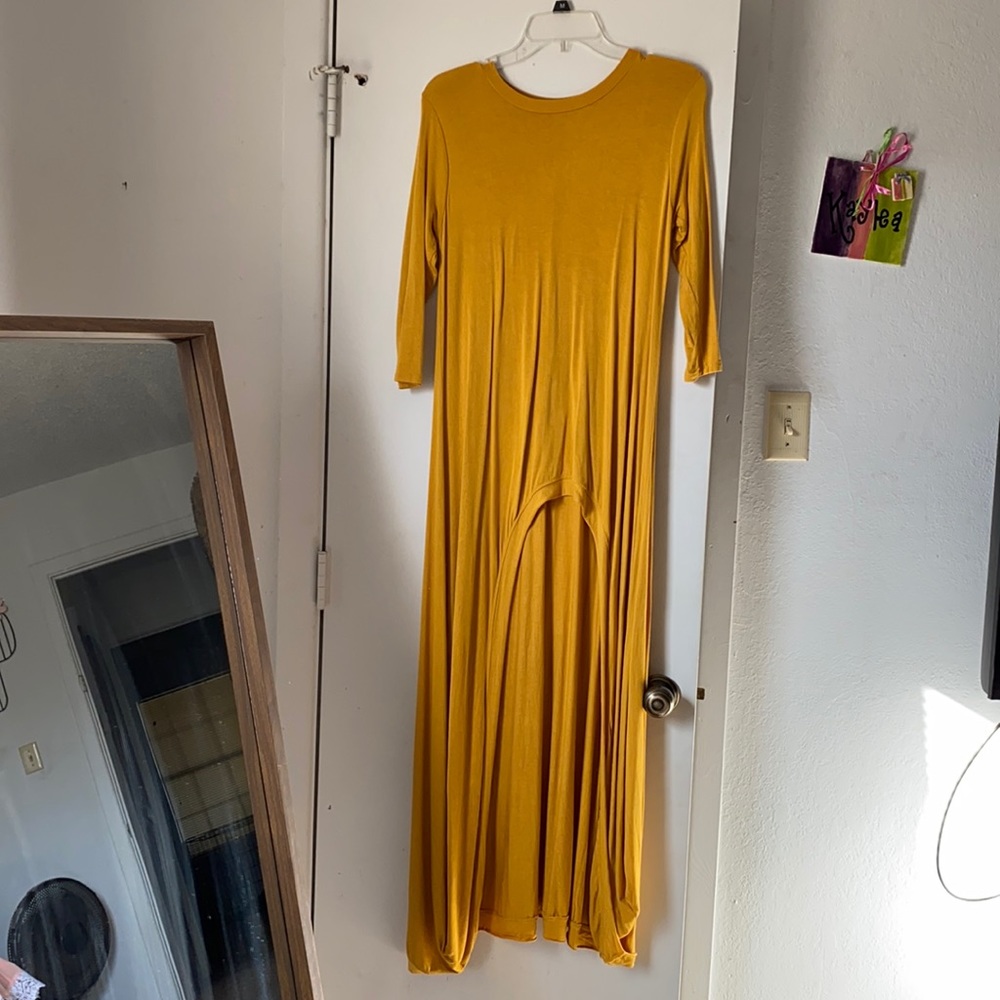 Mustard color moa moa dress